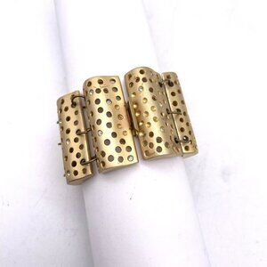Vintage Modernist Laura Vogel New York Chunky Gold Tone Bracelet